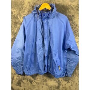 VTG 90s Helly Hansen men's Full Zip packable rain jacket Size Large Blue